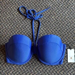 Shade & Shore Blue Push-Up Bra with Halter Neck